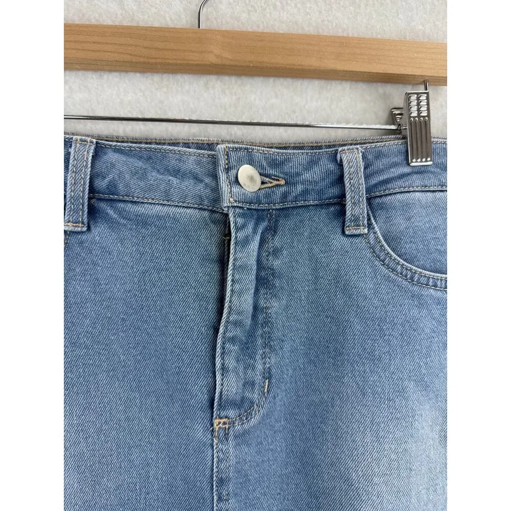 A.N.A Light Wash Denim‎ Jean Mini Skirt Sz 14 Beachy Western Feminine Classic